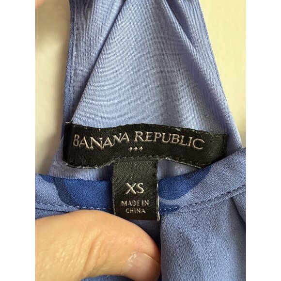 Banana Republic Blue Floral Halter Dress Spring Summer Wedding Church Work XS S - Picture 6 of 10